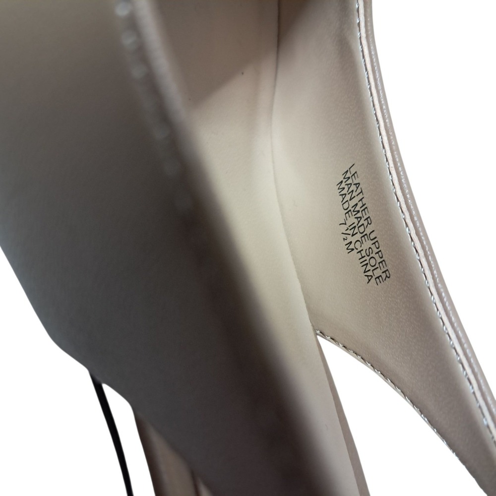 Ann Taylor Slingback Heels Shoes Women's 7.5 Tan Block Heel Classic Leather Work - Picture 3 of 12